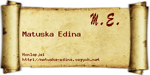 Matuska Edina névjegykártya