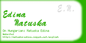 edina matuska business card